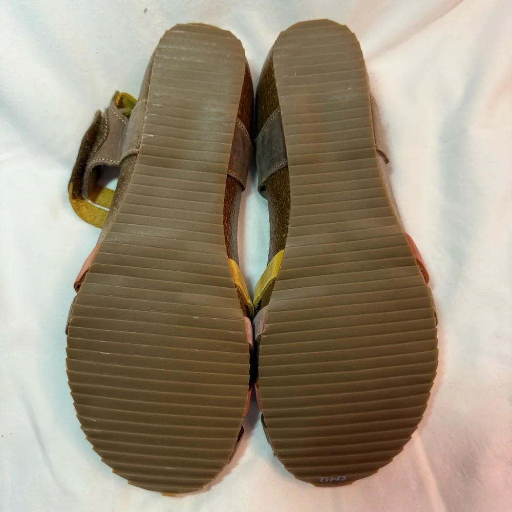 Women’s Multi-Striped Suede Comfort Sandals - Multi - Picture 6 of 8